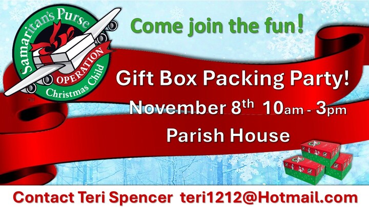 Operation Christmas Child Packing Party logo