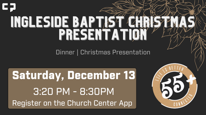 55+ Ingleside Christmas Presentation logo