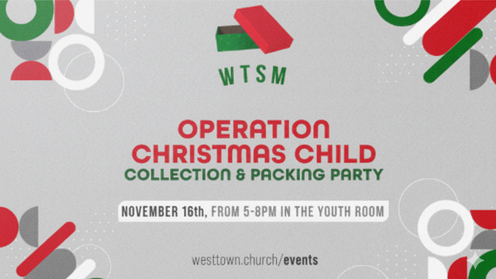 WTSM Operation Christmas Child Collection & Packing Party logo