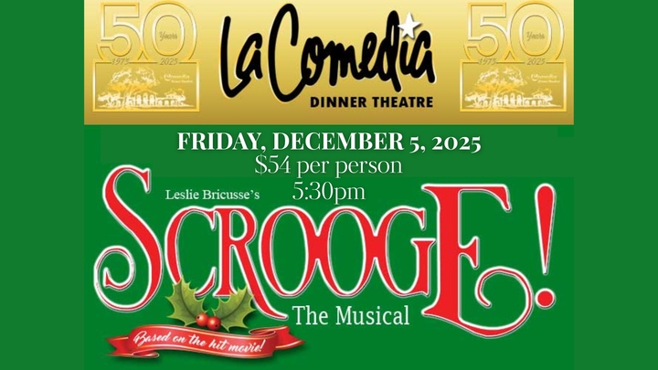 La Comedia Presents: Scrooge! The Musical logo
