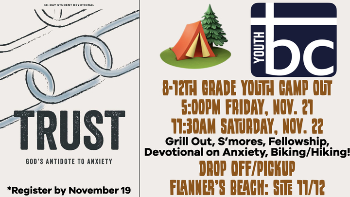 BCBC Youth 8-12th Grade Camp Out logo