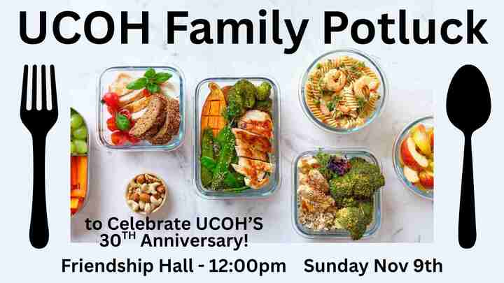 Unity Church of the Hills 30th Anniversary Potluck logo