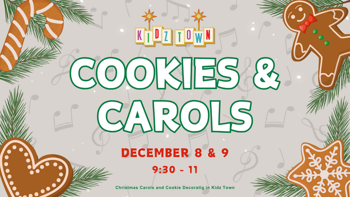 Kidz Town Cookies and Carols logo