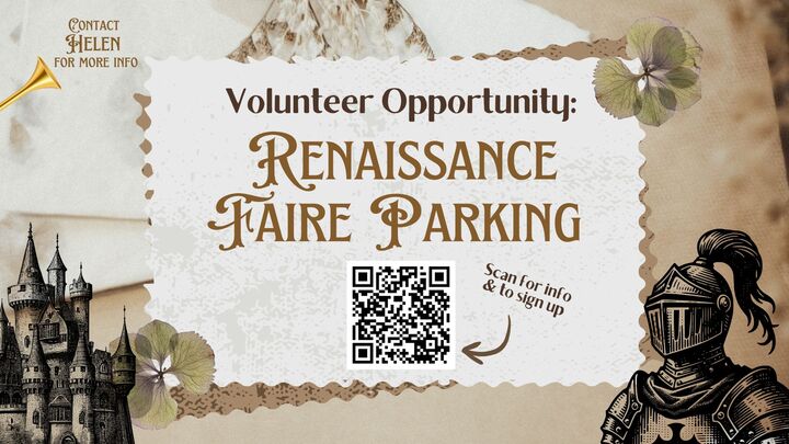2025 Ren Faire Parking Volunteer Oppportunity logo