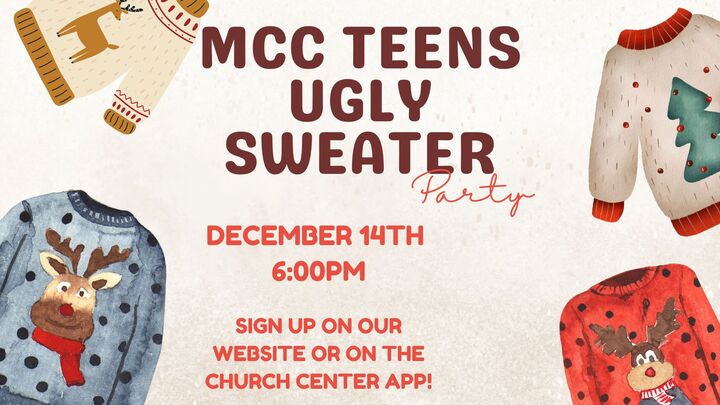 MCC Teens Ugly Sweater Christmas Party logo