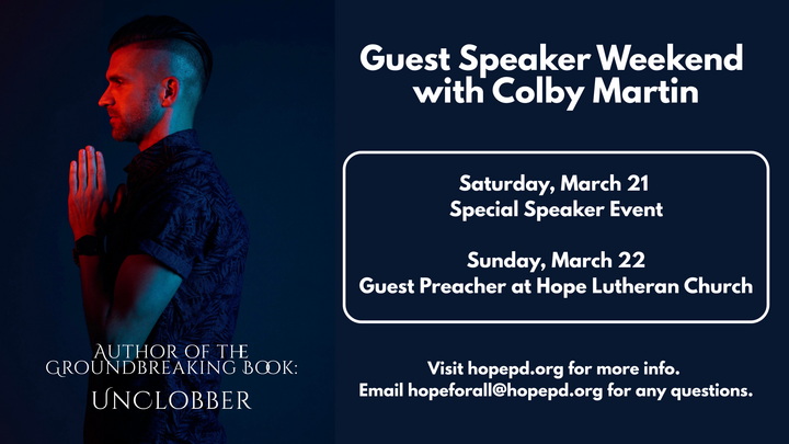 Guest Speaker Weekend with Colby Martin logo