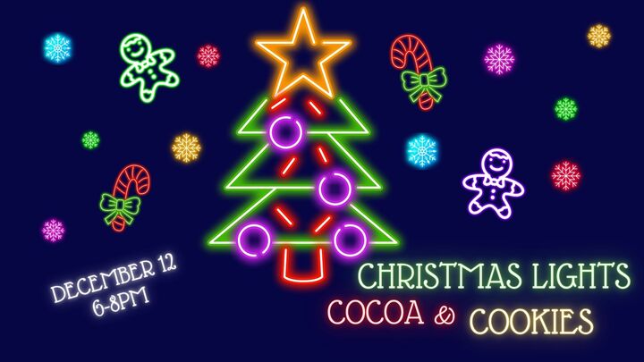 Christmas Lights, Cocoa, and Cookies logo