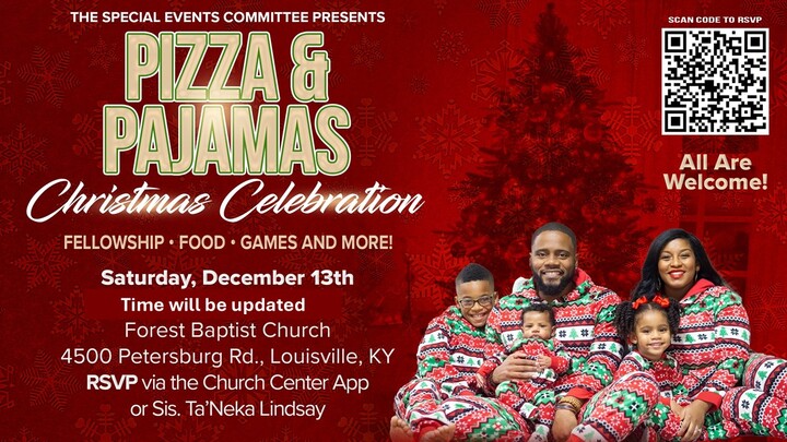 2025 Pizza & Pajamas Christmas Celebration logo