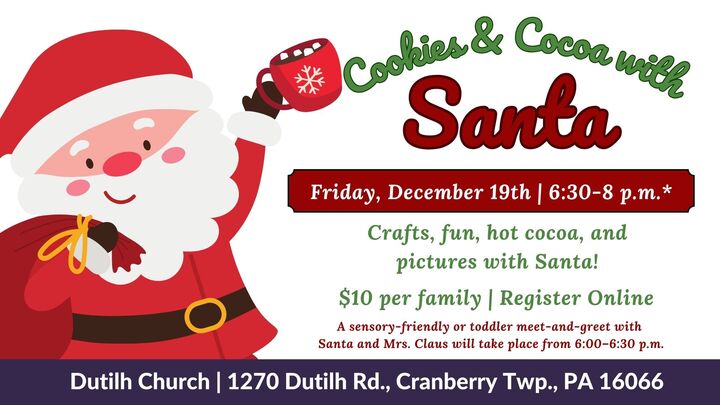 Cookies and Cocoa with Santa logo