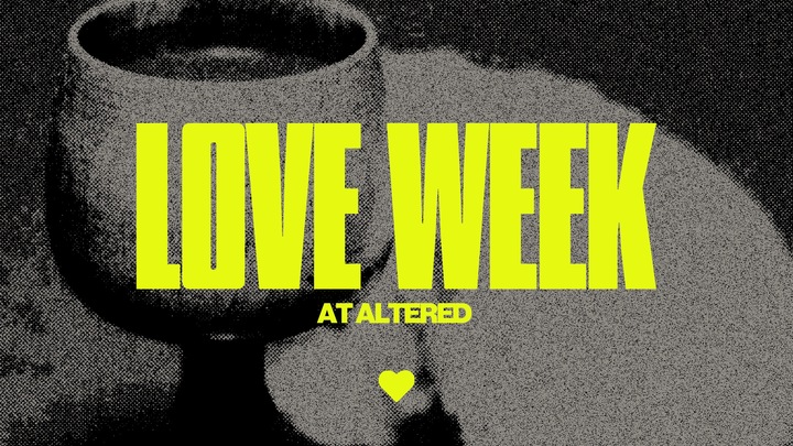 Family Meal + Communion Sunday = Love Week logo