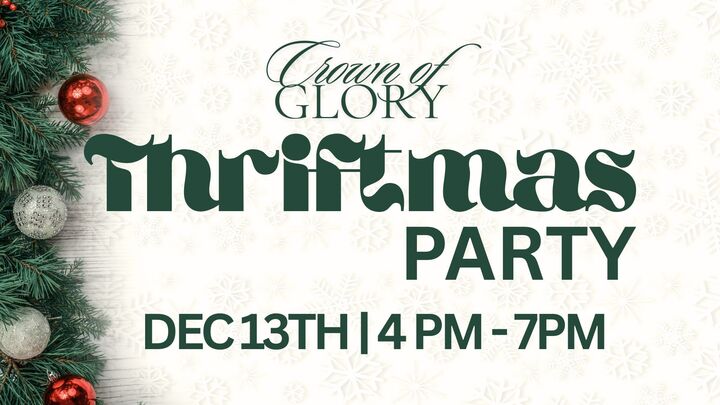 Crown of Glory Thriftmas Party logo