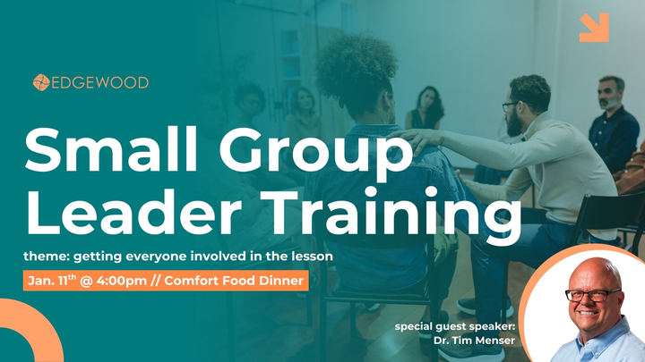 Small Group Leader Training with Guest Speaker Dr. Tim Menser logo