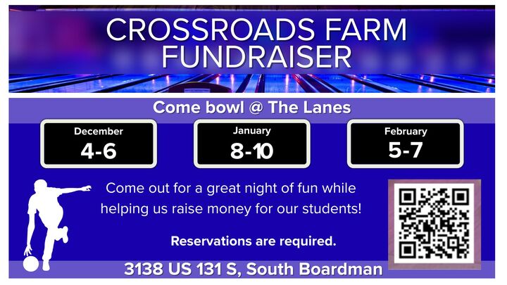 Crossroads Farm Bowling Fundraiser logo