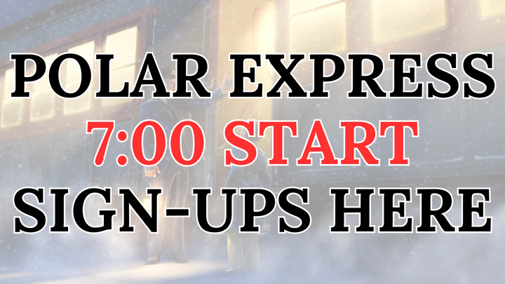Polar Express Family Experience 7pm START TIME logo