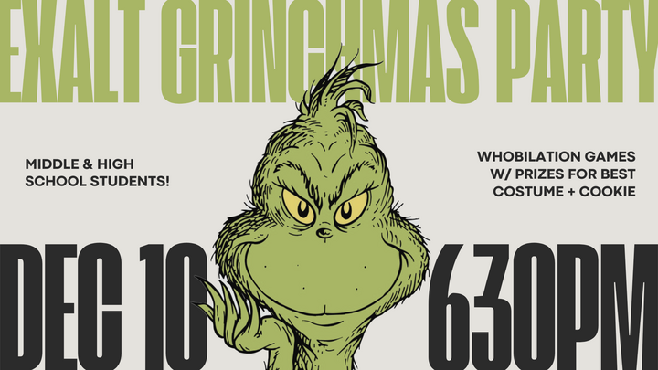 EXALT Youth Grinchmas Party logo