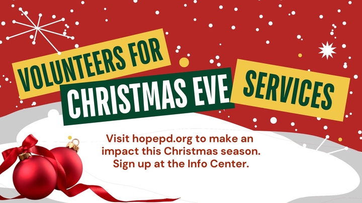 Volunteers For Christmas Eve Services logo