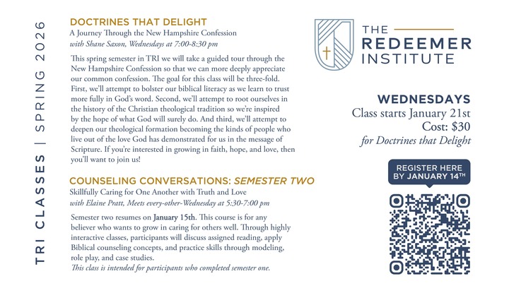 The Redeemer Institute - Spring 2026 logo
