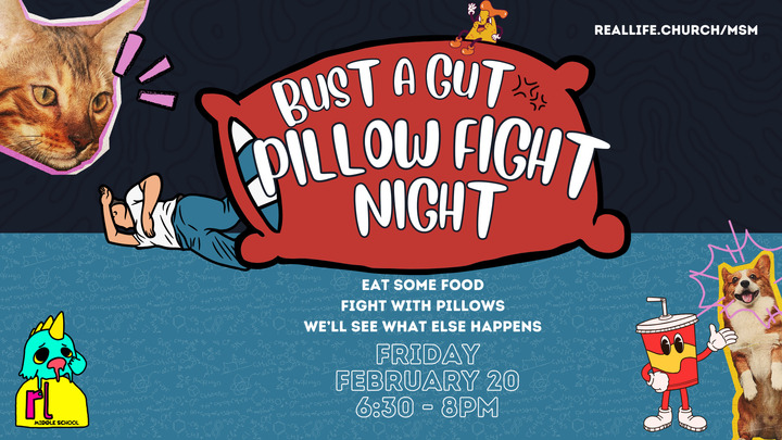 Middle School Bust a Gut Pillow Fight Night logo