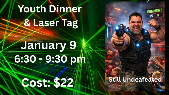 Youth Dinner & Laser Tag Event logo