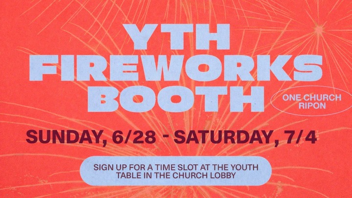 RIPON: One YTH Fireworks Booth Fundraiser logo
