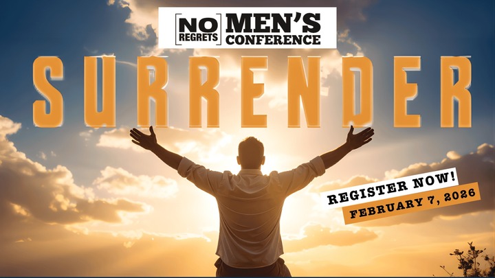No Regrets Men's Conference logo