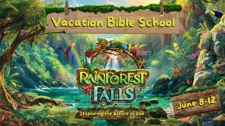 Rainforest Falls Vacation Bible School logo