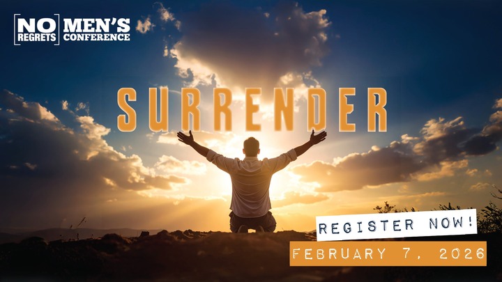 No Regrets Men's Conference "Surrender" logo