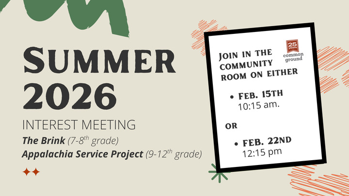 Youth Ministry Interest Meeting • Summer 2026 Retreats logo