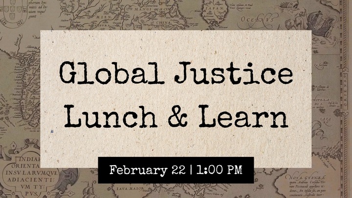 Global Justice Lunch & Learn logo