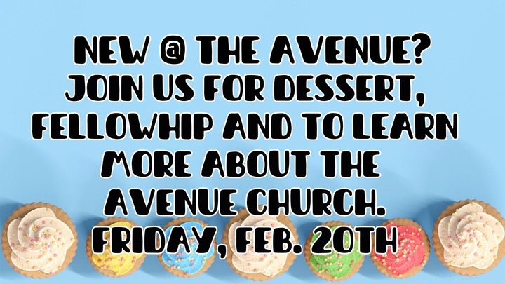 New to The Avenue Dessert Fellowship logo
