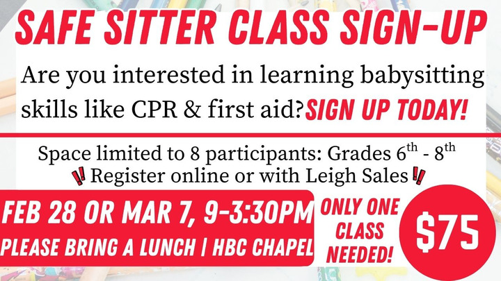 Safe Sitter Class - 2/28 OR 3/7 logo