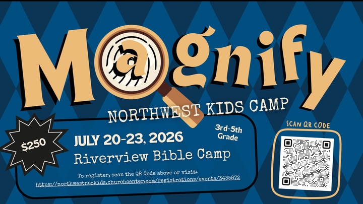 Northwest Nazarene District Kids Camp: Magnify logo