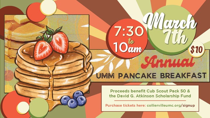 Pancake Breakfast - UMM/Cub Scouts Pack 50 & David G. Atkinson Scholarship Fund logo