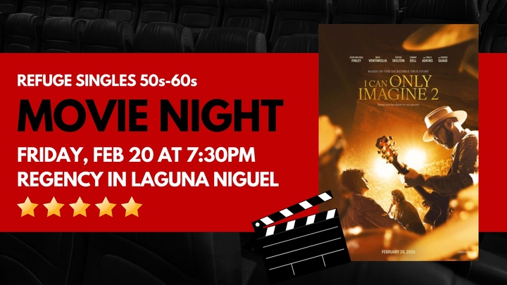 Refuge Singles (50s-60s) Movie Night logo