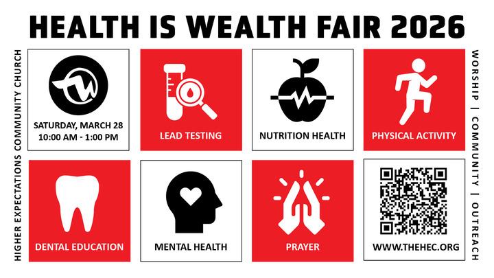 Health is Wealth Fair Volunteer Signup logo