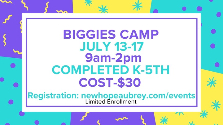 Biggies Camp 2026 flyer
