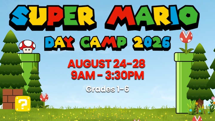 SUPER MARIO SUMMER DAY CAMP 2026 logo