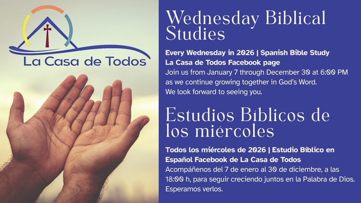 Wednesday Biblical Studies / Estudios Bíblicos de los miércoles logo