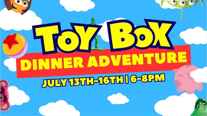 Tierrasanta Kids | Toy Box Dinner Adventure (VBS) 2026 logo