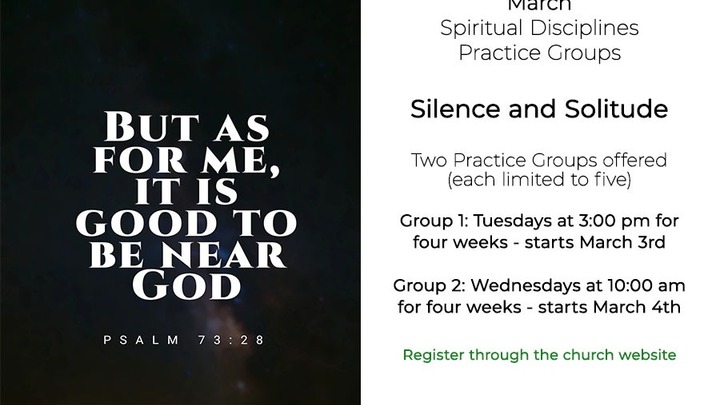 March Spiritual Disciplines Practice Groups logo