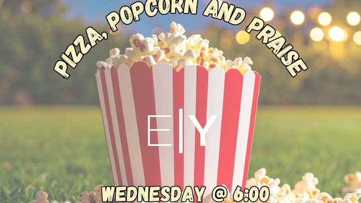 EYM Pizza, Popcorn and Praise logo