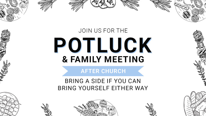 Potluck and Member Meeting logo