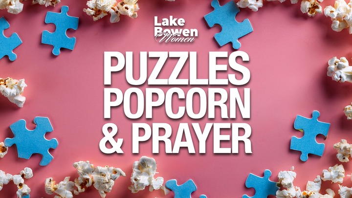 Puzzles, Popcorn, & Prayer logo