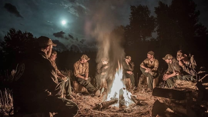 Guys Night - Food, Fun, and Fire logo