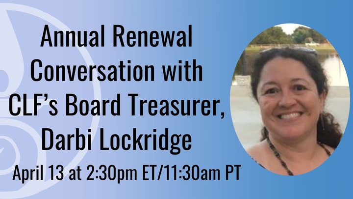 Annual Renewal Conversation with CLF’s Board Treasurer logo