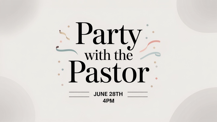 Party with the Pastor (New Guest Gathering) logo