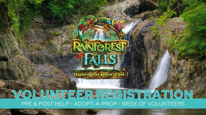 Rainforest Falls VBS Volunteers | June 15-18 logo