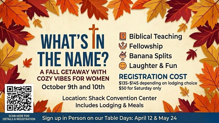 2026 Fall Women's Retreat - Jamestown Baptist Church - MI