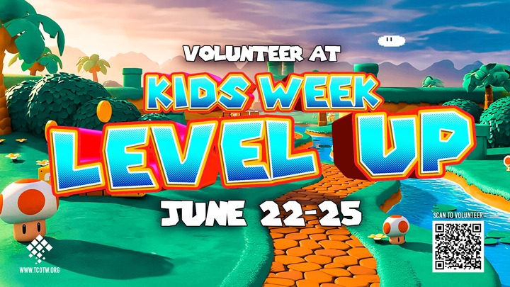 Kids Week 2026 Level Up! Volunteer Registration logo