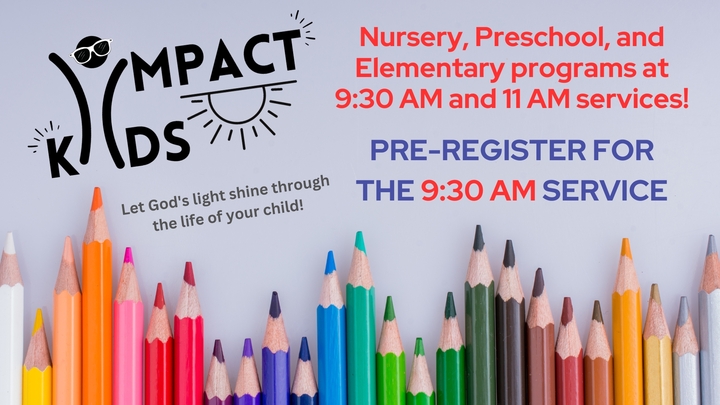 9:30 am Impact Kids Service - 4/12 logo